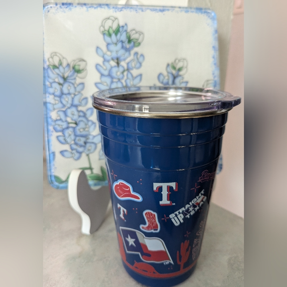 New Texas Rangers Travel Beverage Tumbler